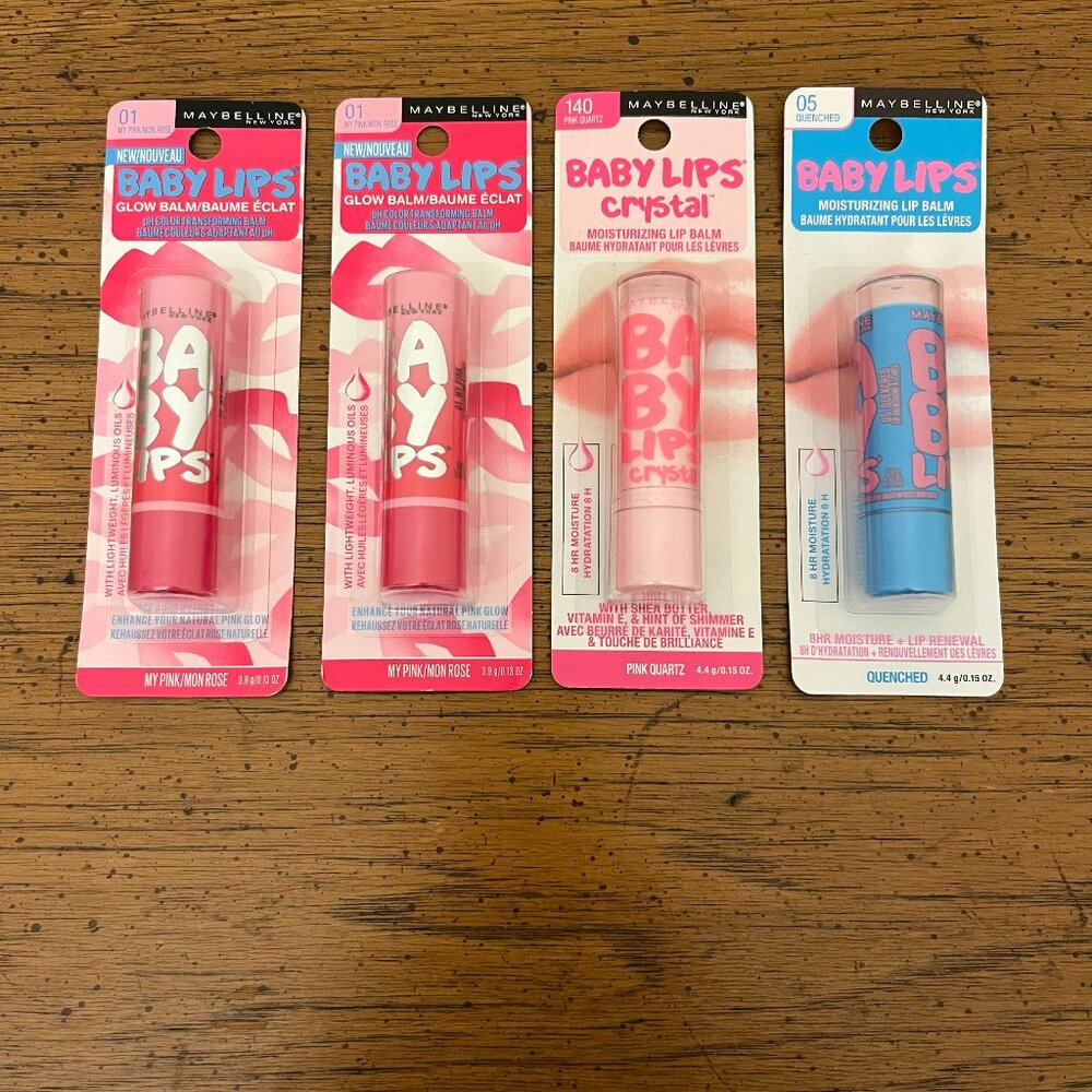 Maybelline New York Baby Lips Moisturizing Lip Balm (4 Lip Balms)
